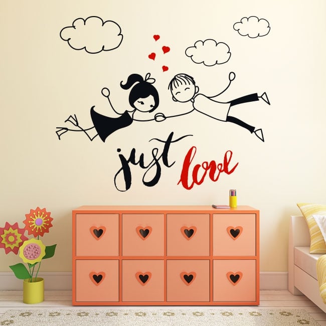 🥇 Vinile decorativo e adesivi frase inglese just love 🥇