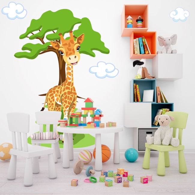 🥇 Vinili e adesivi per bambini albero con animali 🥇