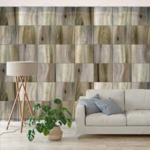 Murales in vinile quadrati effetto legno