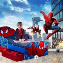 Murales marvel ironman e spider-man