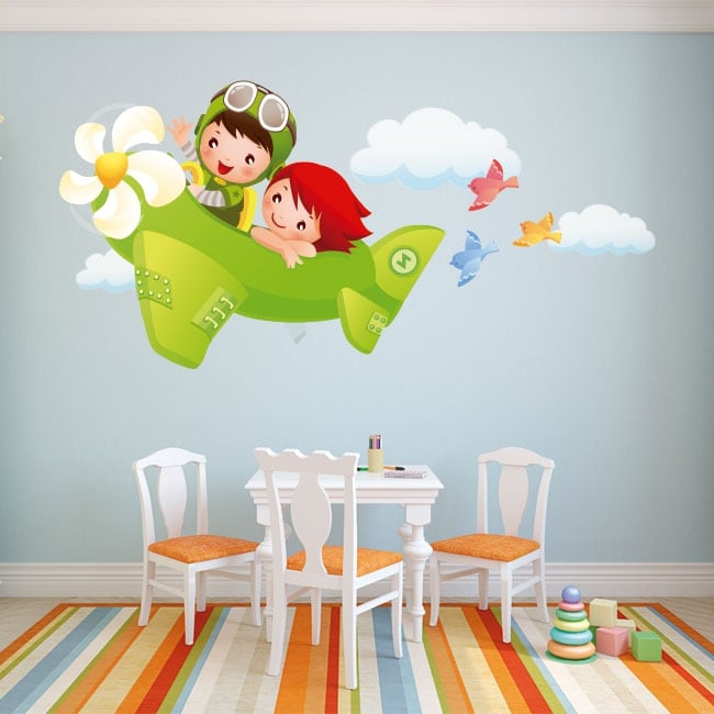 🥇 Vinile decorativo per neonati cicogna e bambino 🥇