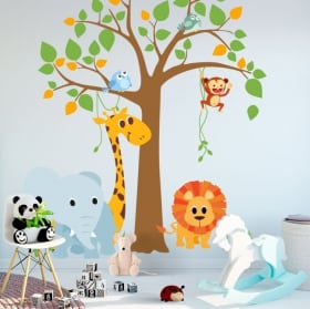 Vinili e adesivi per bambini albero con animali