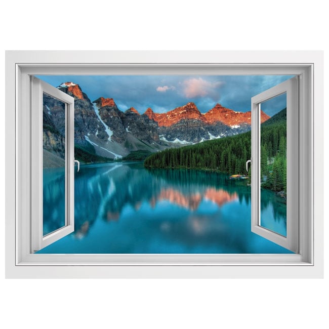 🥇 Vinile e adesivi finestre 3d lago e montagne dell'india 🥇