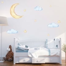 Vinili e adesivi per bambini luna nuvole e stelle