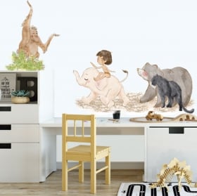 🥇 Vinile decorativo e adesivi per bambini animali nella giungla 🥇