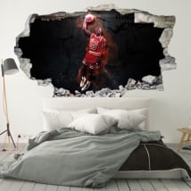 Vinili decorativi 3d michael jordan nba