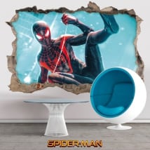 Vinili decorativi 3d miles morales spider-man