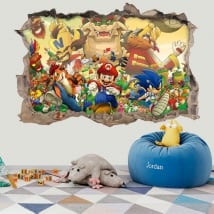 Adesivi in ​​vinile 3d sonic the hedgehog crossover