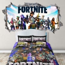 Vinile decorativo foro muro fortnite 3d