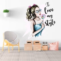 Vinili decorativi silhouette donna i love my style