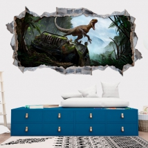 Vinile decorativo 3d dinosauro jurassic park