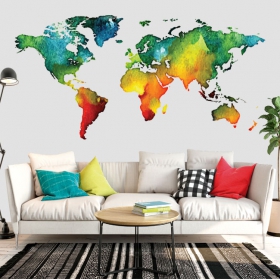 Vinili mappa del mondo colorata