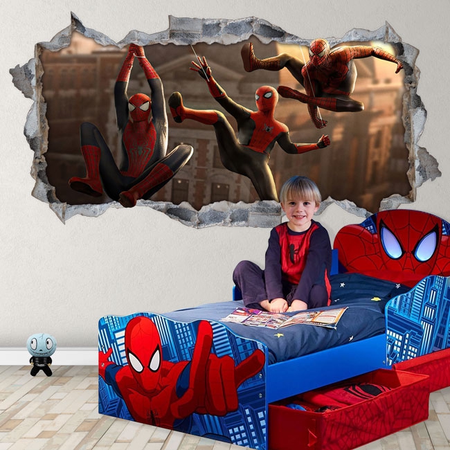 🥇 Vinili decorativi e adesivi muro rotto 3d spider-man no way home 🥇