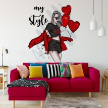 Vinile decorativo donna e frase my style