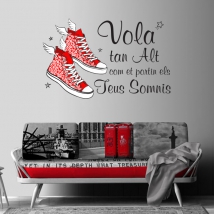 Vinili scarpe con frase in catalano vola tan alt