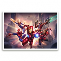 Poster carta fotografica iron man e spider-man