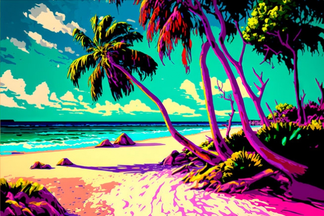 🥇 Carta da parati colore della spiaggia del paesaggio caraibico 🥇