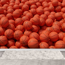 Carta da parati palloni da basket realistici