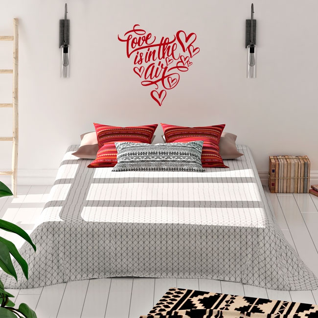 Vinile decorativo Cuore All we need is love tipografica