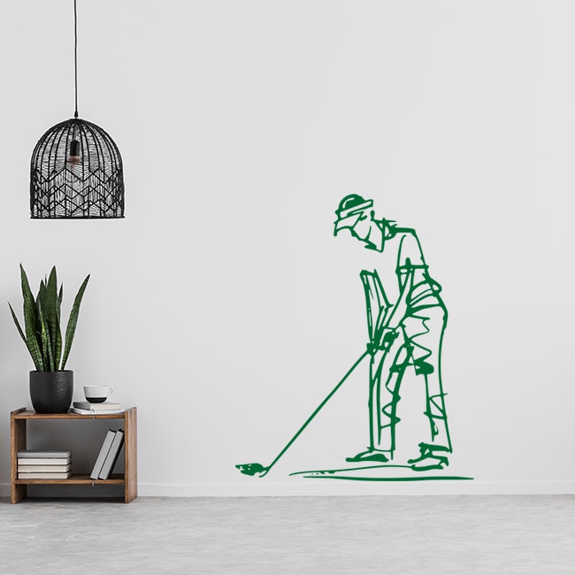 🥇 Vinili decorativi sportivi: movimento di swing del giocatore di golf 🥇