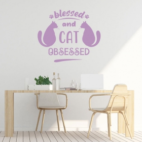 Frasi decorative in vinile benedette e ossessionate dai gatti