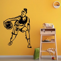 Vinile adesivo della silhouette del giocatore di basket